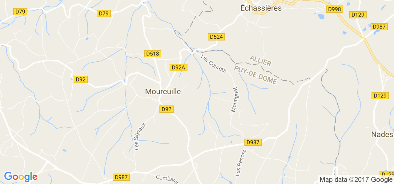 map de la ville de Moureuille