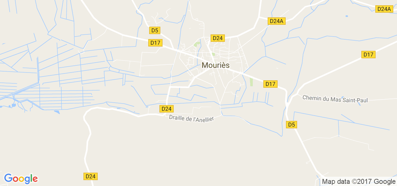 map de la ville de Mouriès