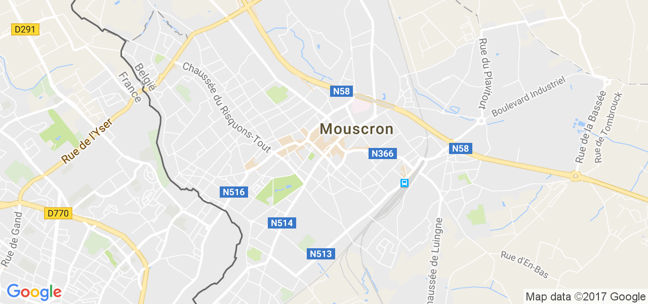 map de la ville de Mouscron