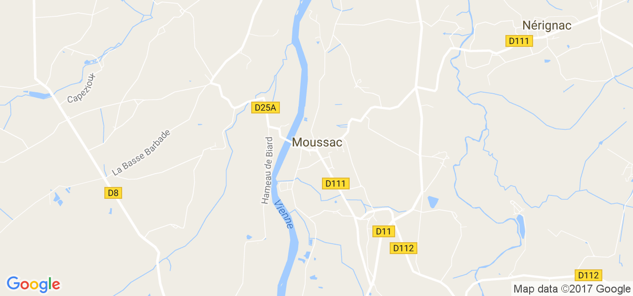 map de la ville de Moussac