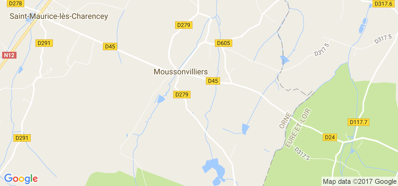 map de la ville de Moussonvilliers