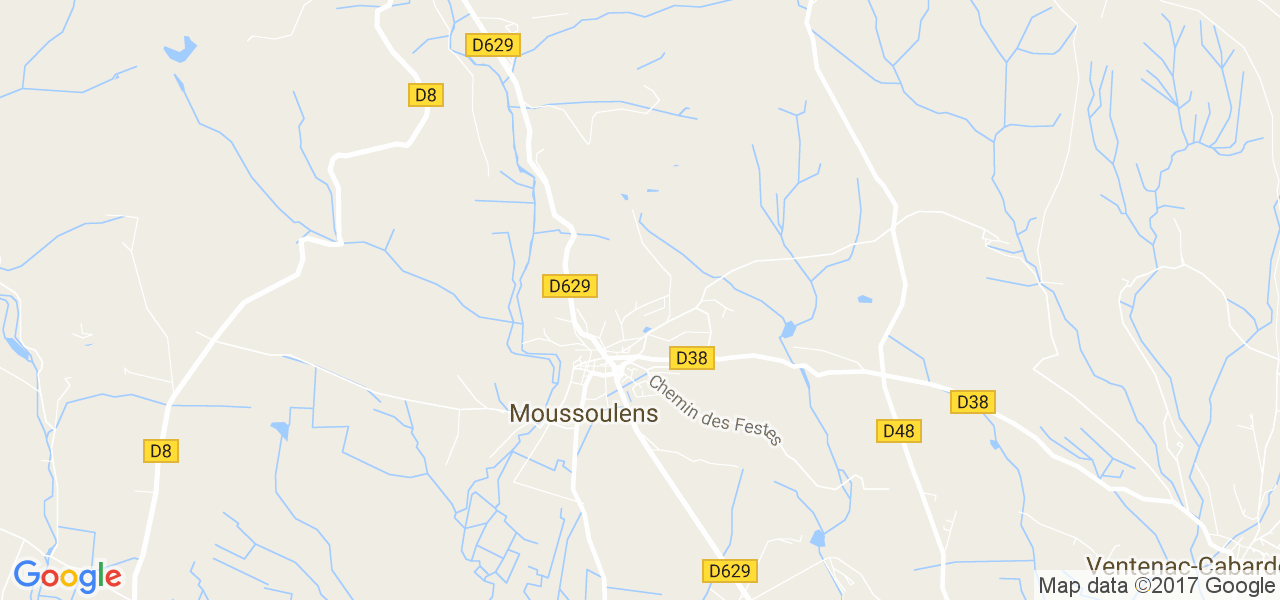 map de la ville de Moussoulens