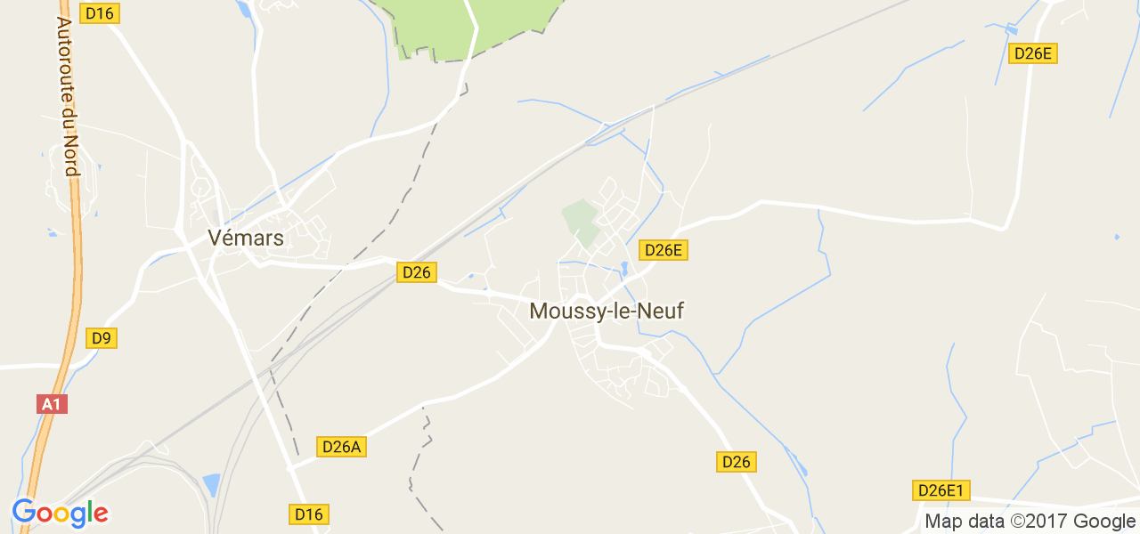 map de la ville de Moussy-le-Neuf