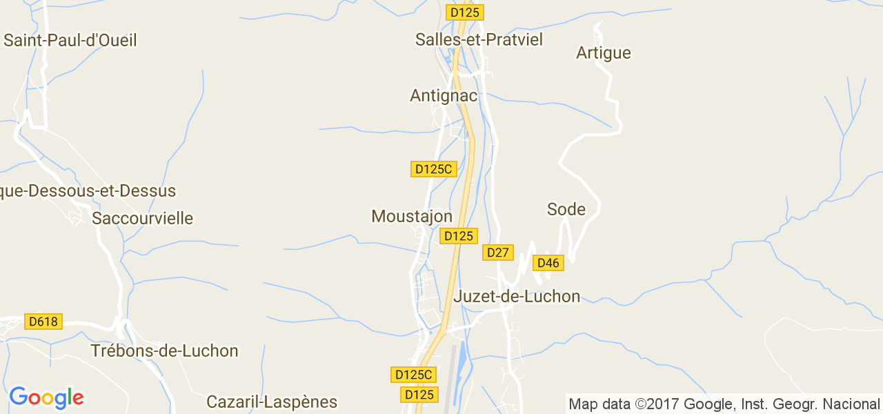 map de la ville de Moustajon