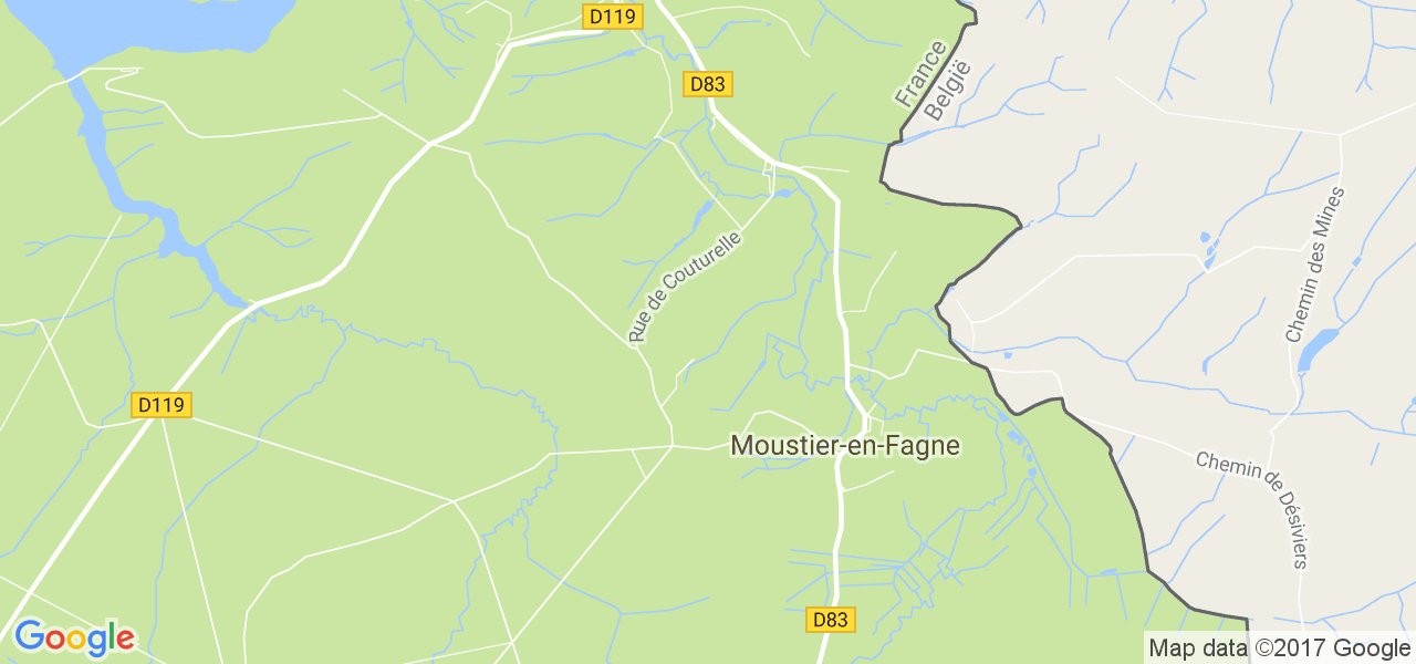 map de la ville de Moustier-en-Fagne