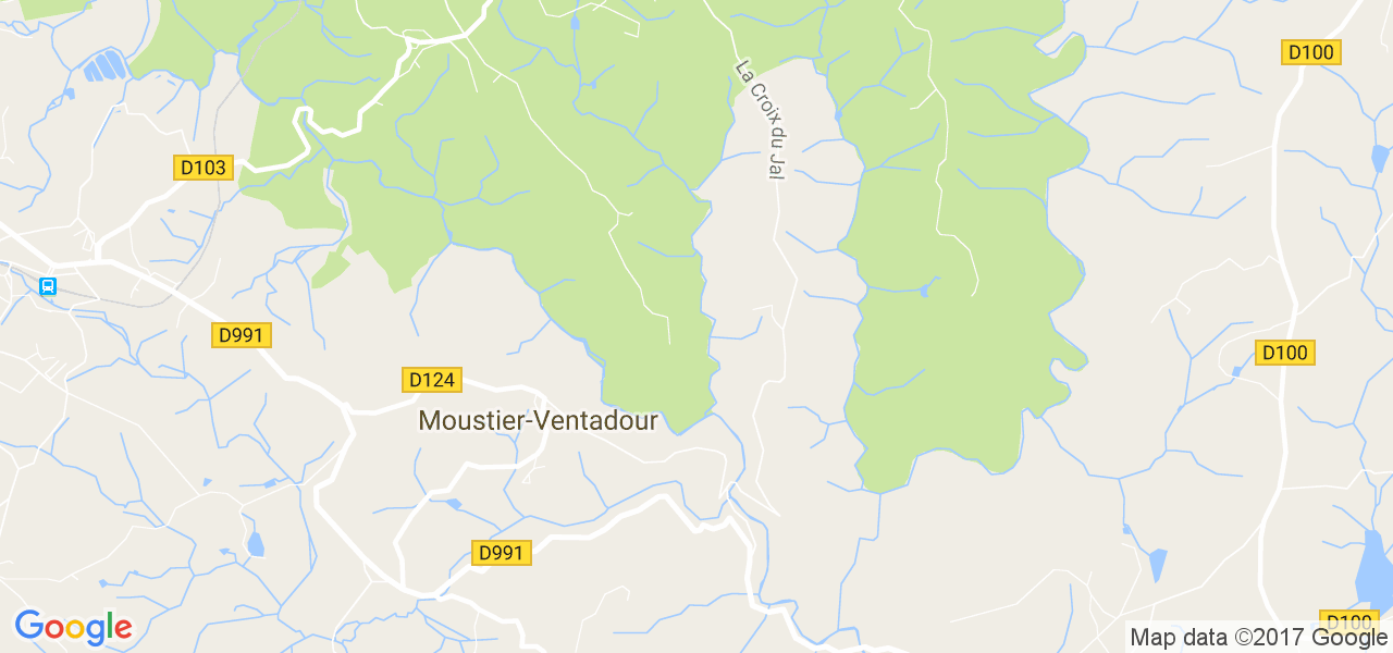 map de la ville de Moustier-Ventadour