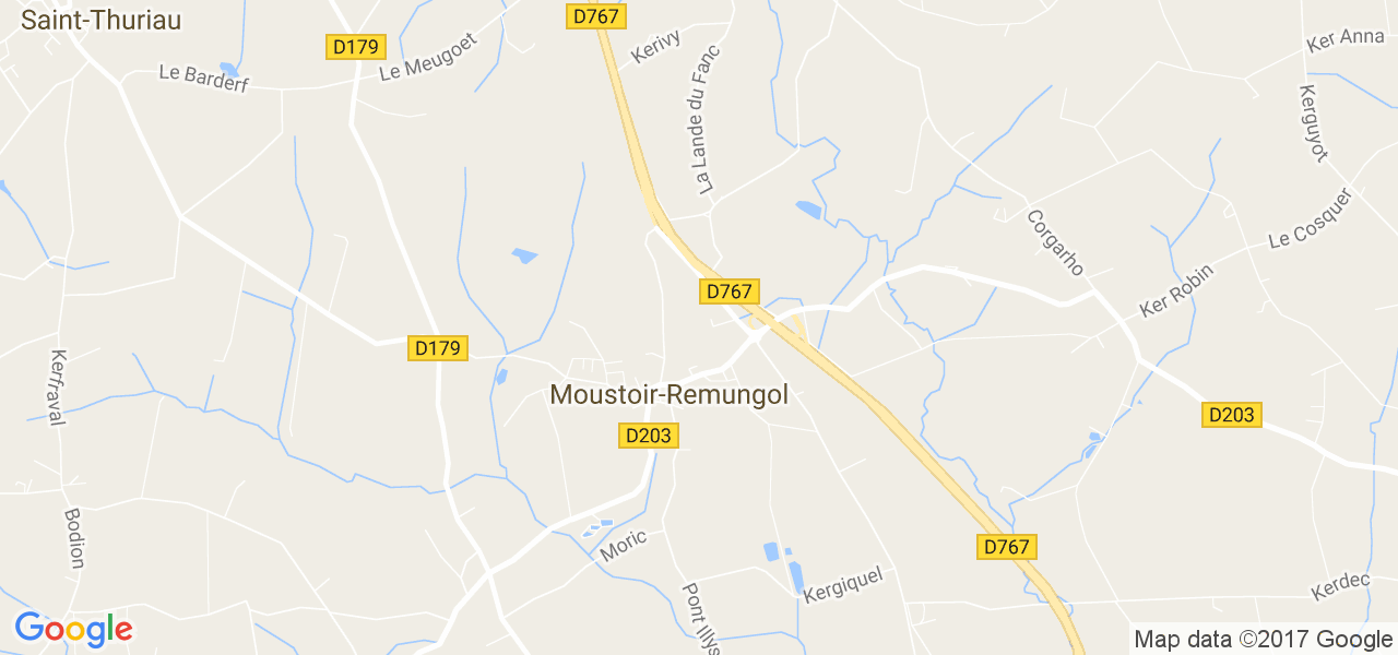 map de la ville de Moustoir-Remungol