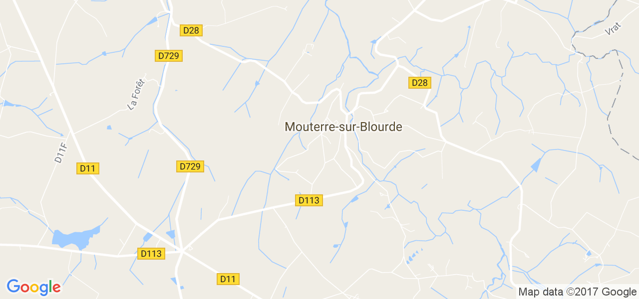 map de la ville de Mouterre-sur-Blourde