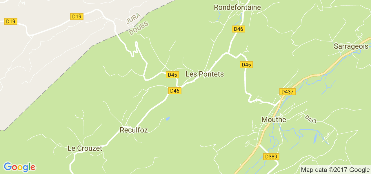 map de la ville de Mouthe