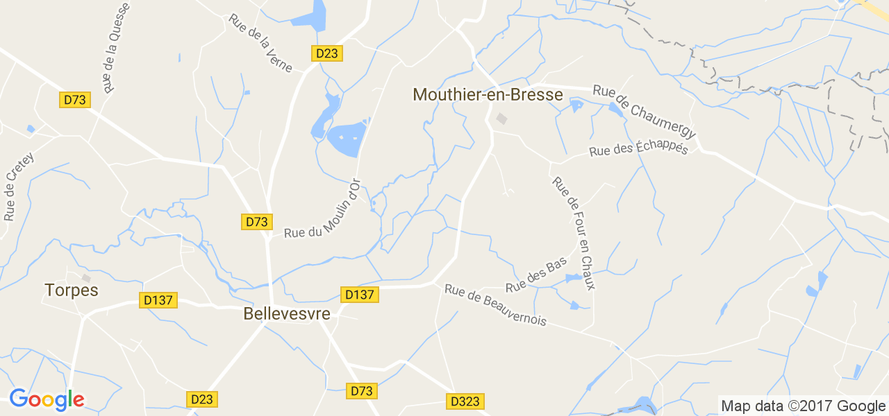 map de la ville de Mouthier-en-Bresse