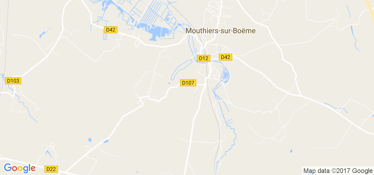 map de la ville de Mouthiers-sur-Boëme