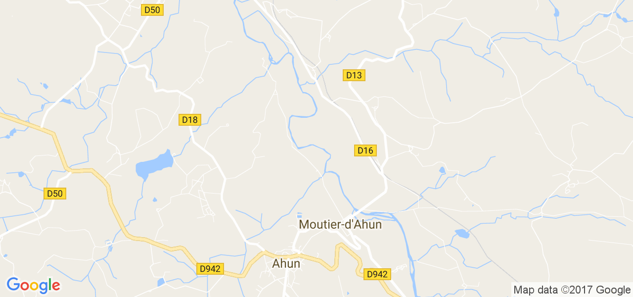 map de la ville de Moutier-d'Ahun