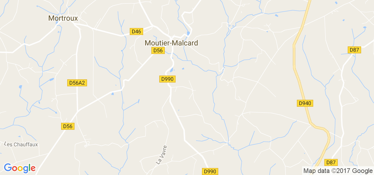 map de la ville de Moutier-Malcard