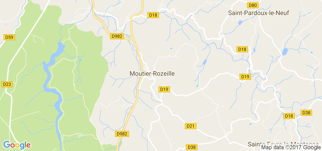 map de la ville de Moutier-Rozeille