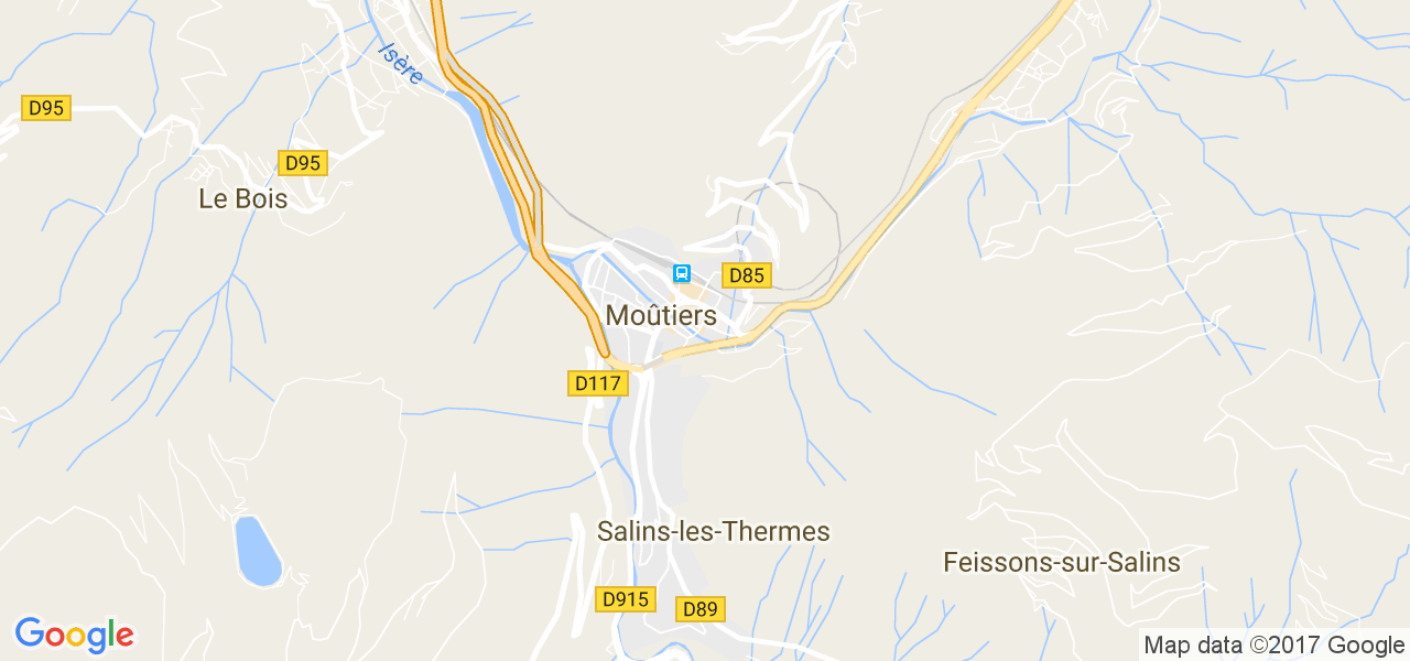 map de la ville de Moutiers