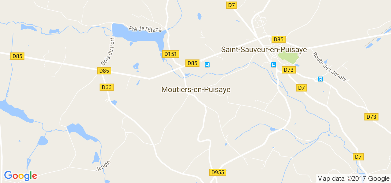 map de la ville de Moutiers-en-Puisaye