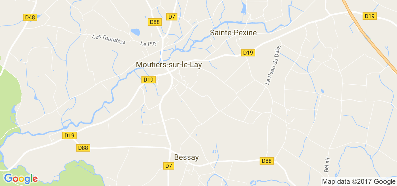 map de la ville de Moutiers-sur-le-Lay