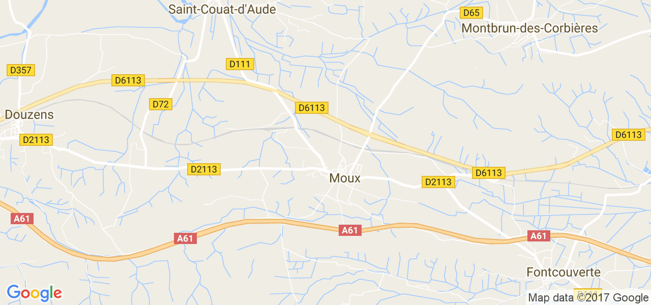 map de la ville de Moux