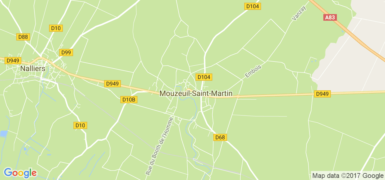 map de la ville de Mouzeuil-Saint-Martin