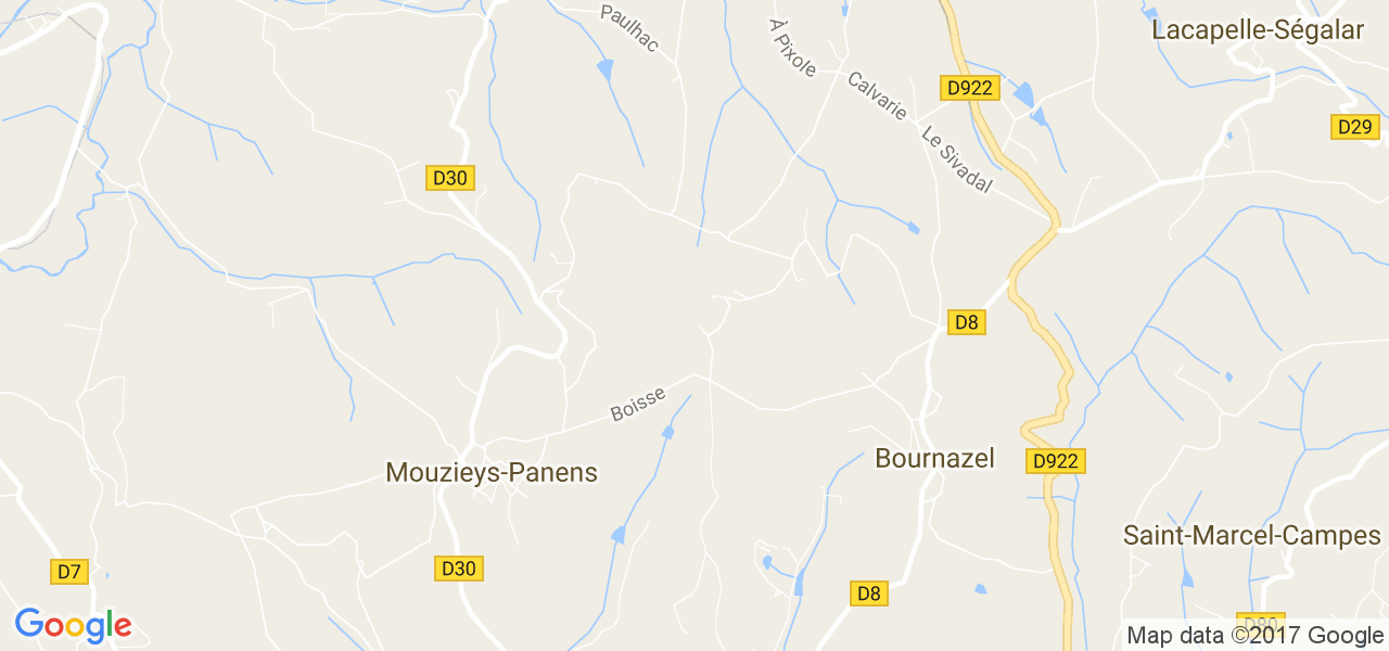 map de la ville de Mouzieys-Panens