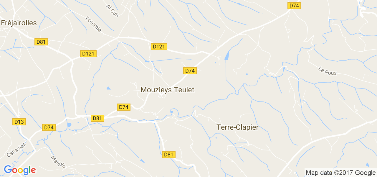 map de la ville de Mouzieys-Teulet