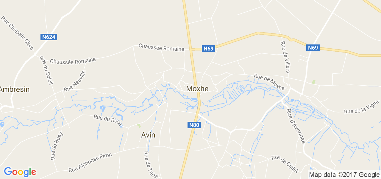 map de la ville de Moxhe