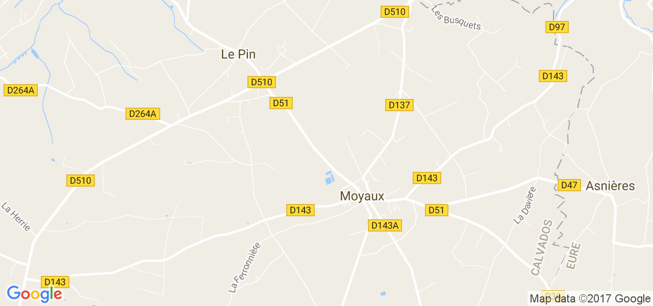 map de la ville de Moyaux