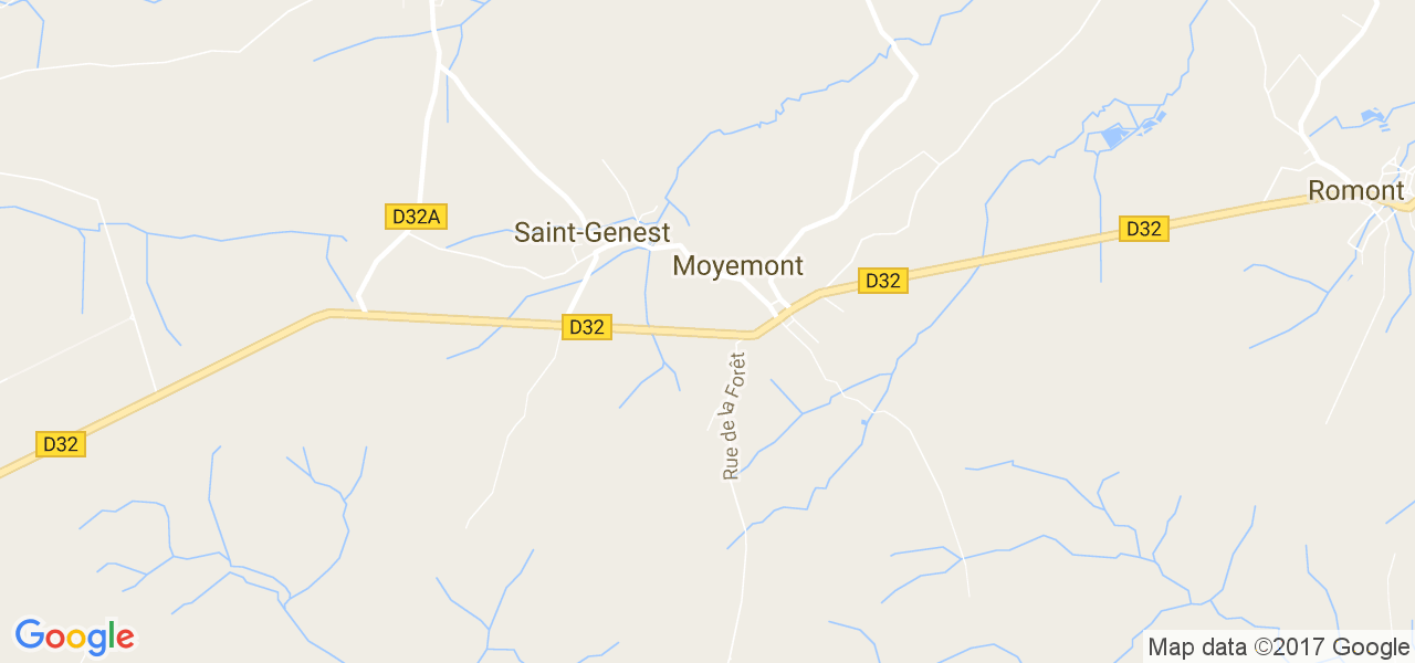 map de la ville de Moyemont