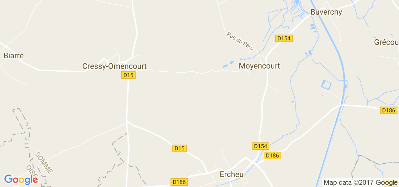 map de la ville de Moyencourt