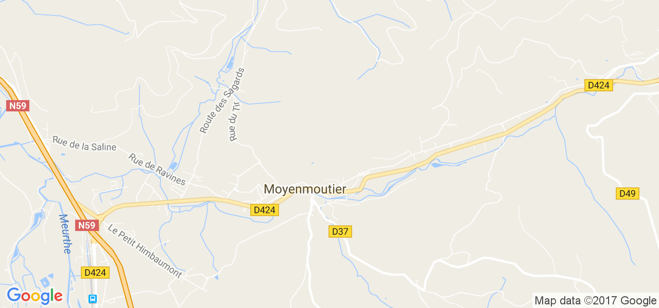 map de la ville de Moyenmoutier