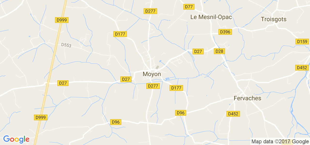 map de la ville de Moyon