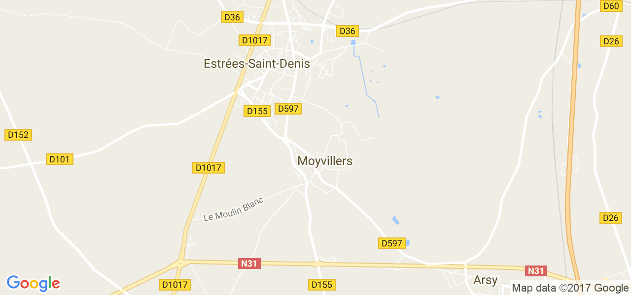 map de la ville de Moyvillers