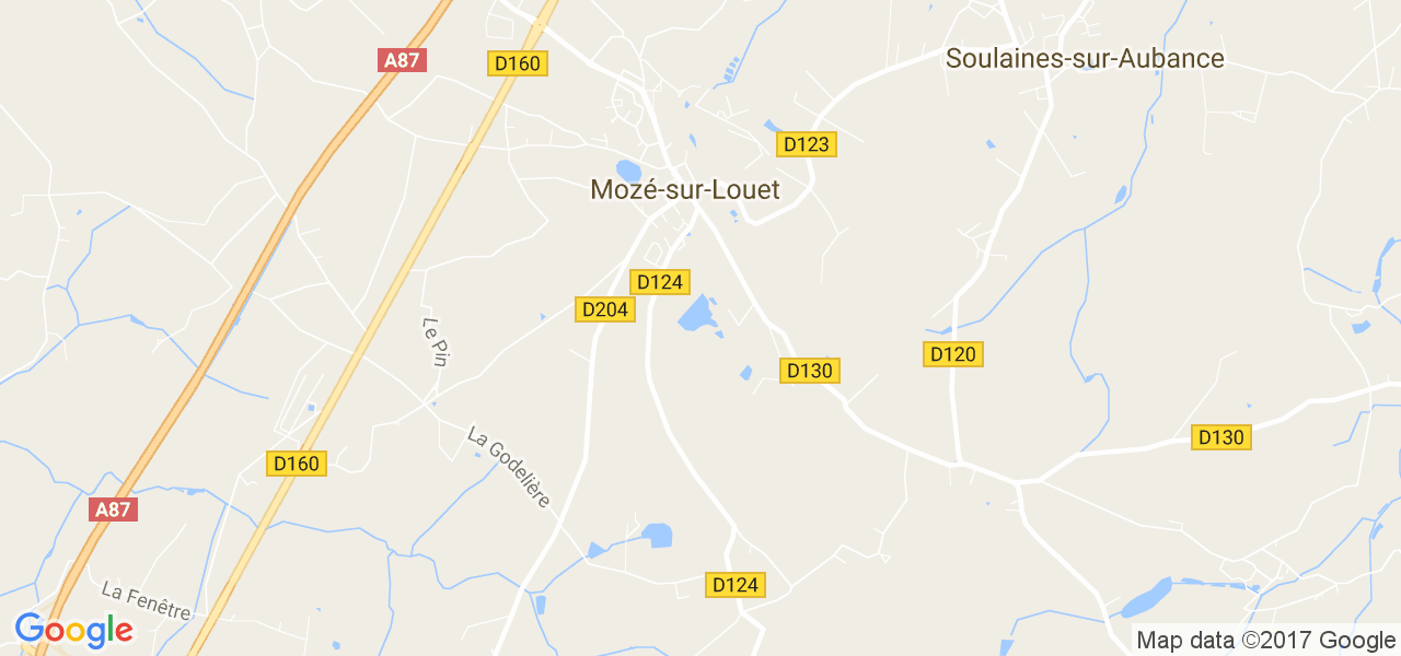 map de la ville de Mozé-sur-Louet