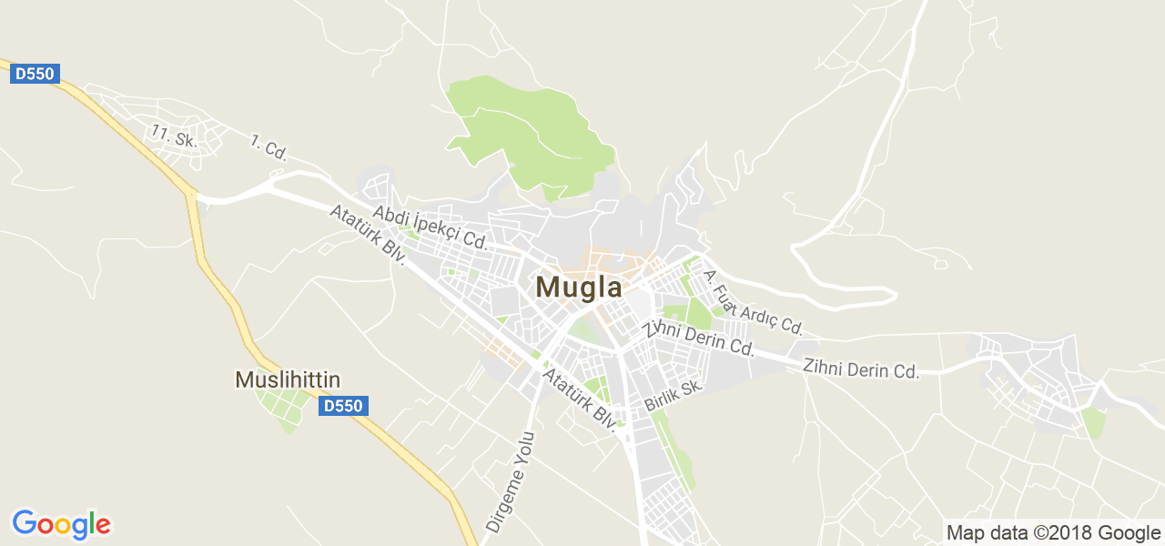 map of the city of Mugla