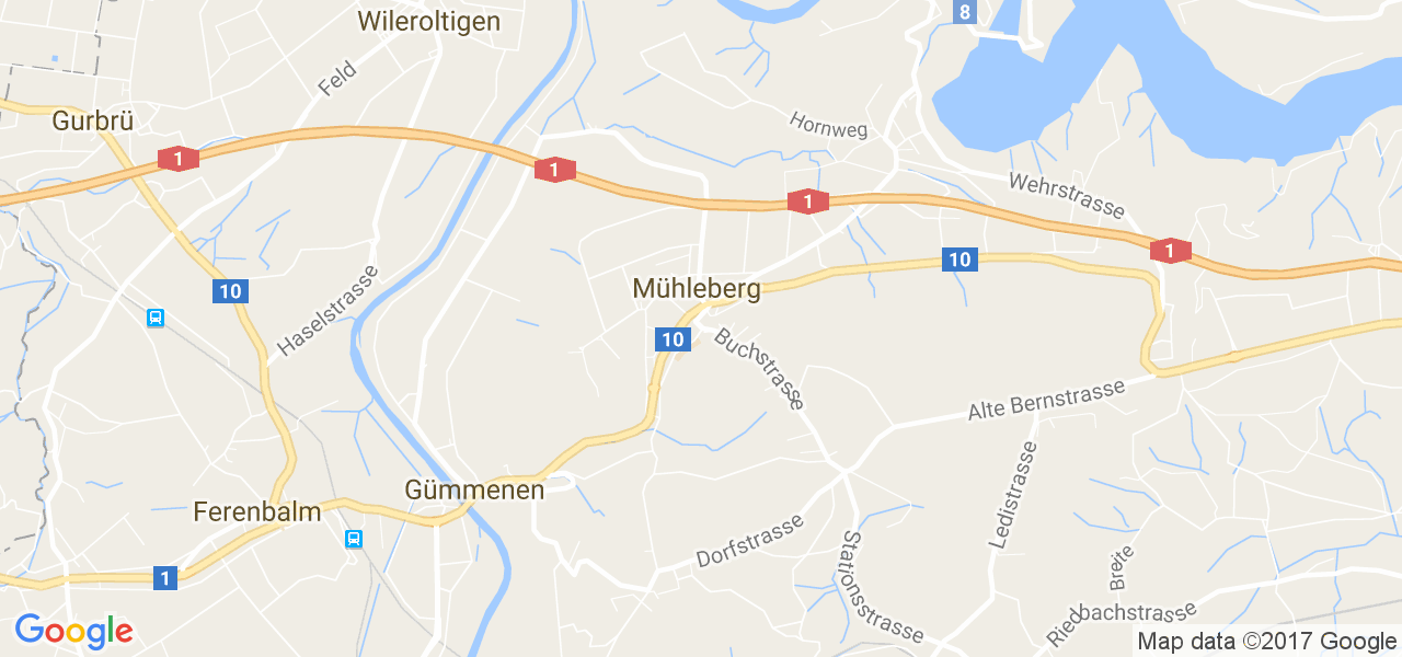 map de la ville de Mühleberg