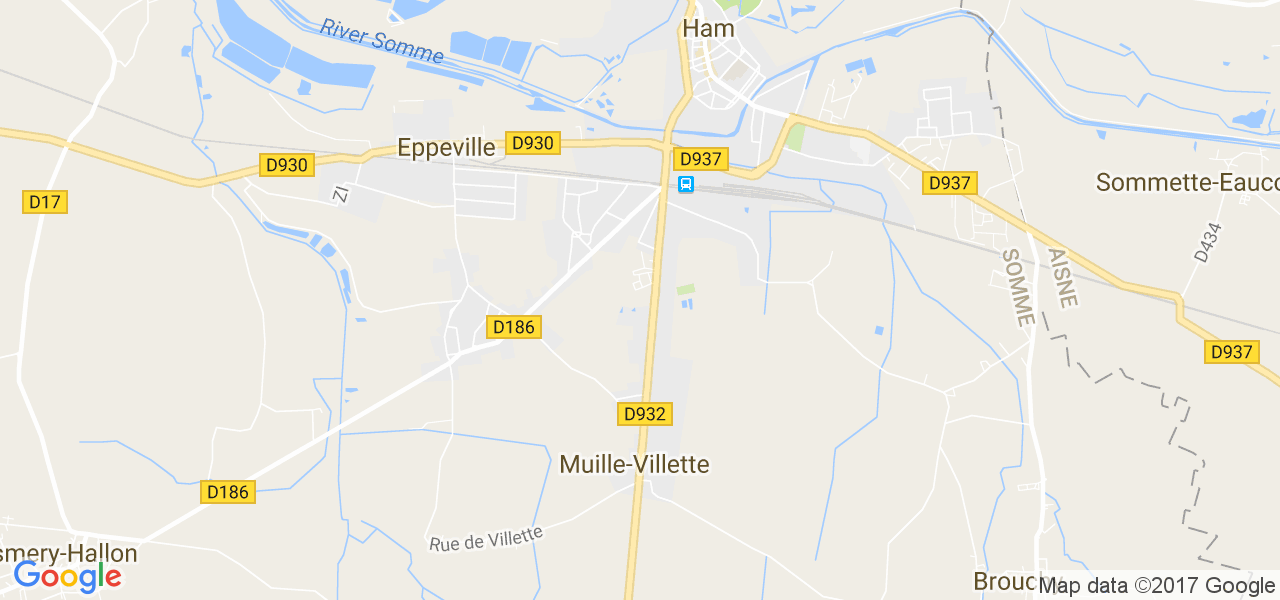 map de la ville de Muille-Villette