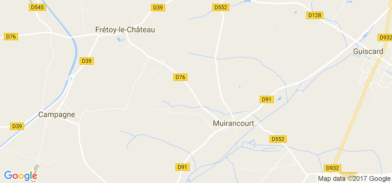 map de la ville de Muirancourt