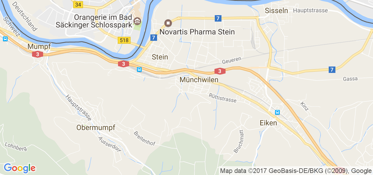 map de la ville de Münchwilen