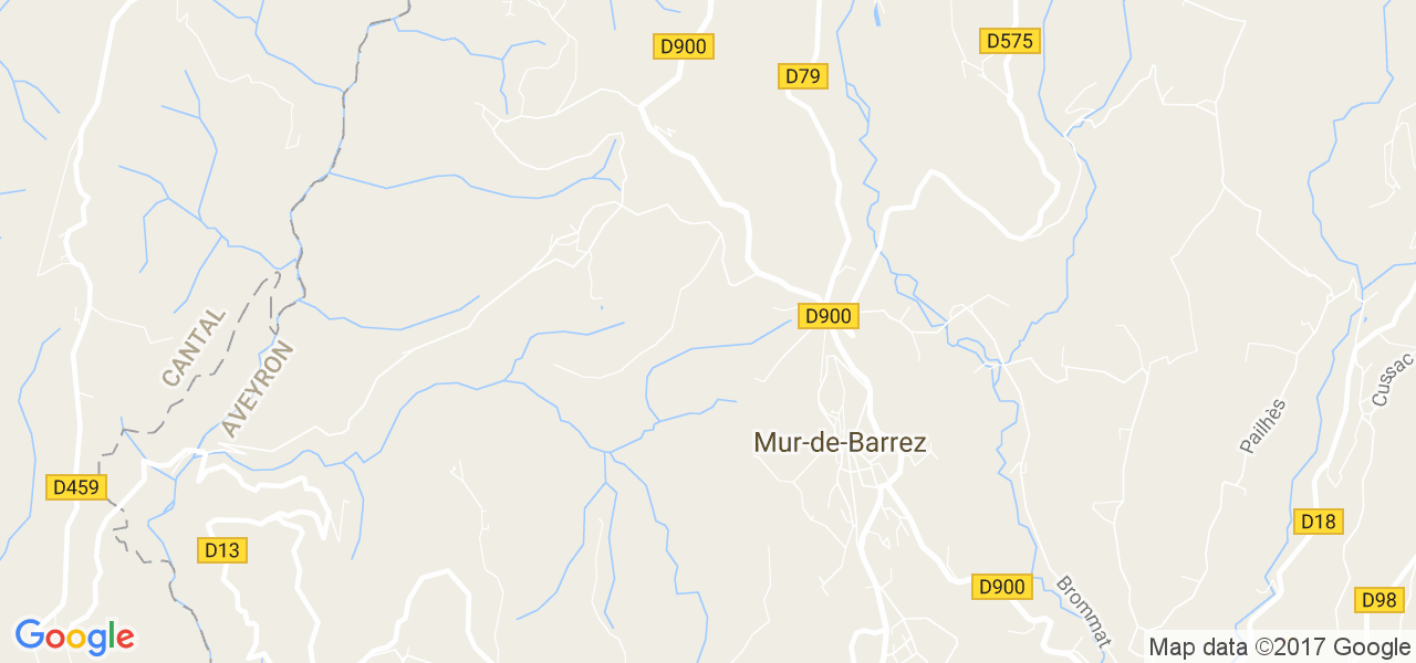 map de la ville de Mur-de-Barrez