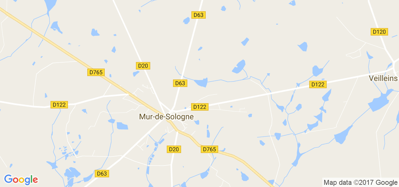 map de la ville de Mur-de-Sologne