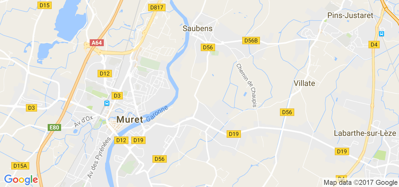 map de la ville de Muret