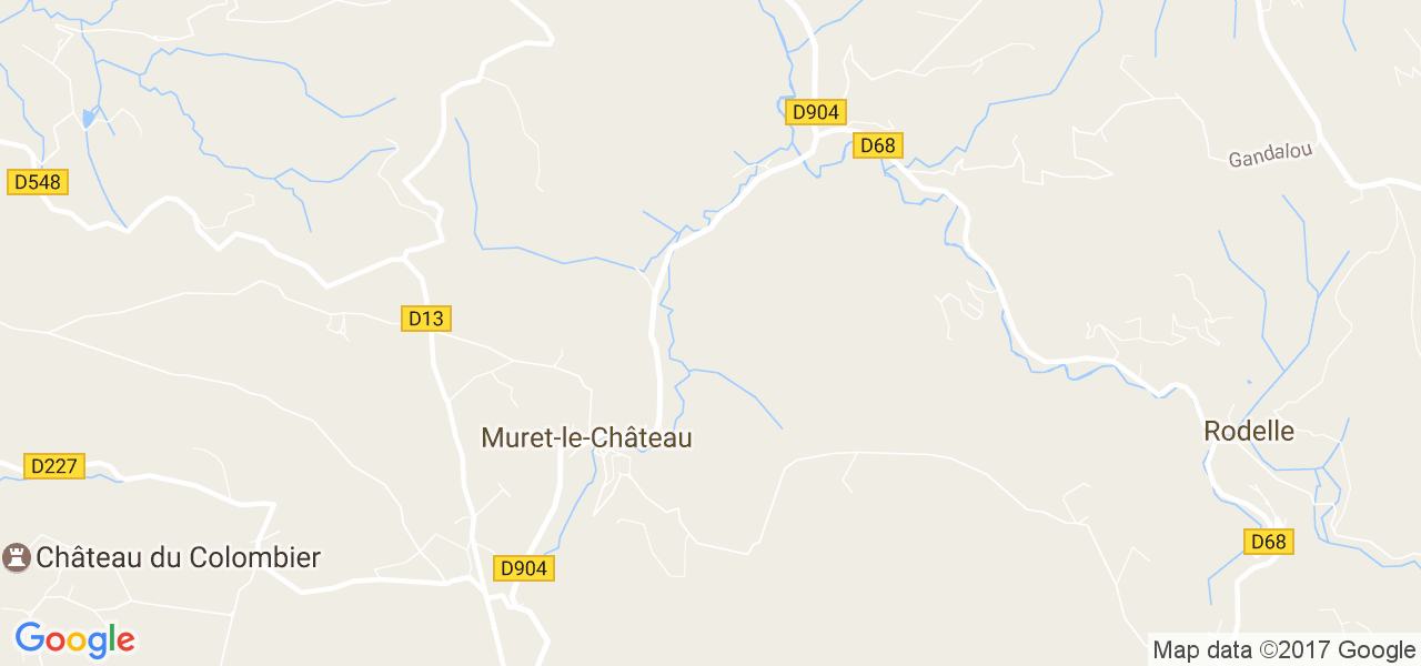 map de la ville de Muret-le-Château