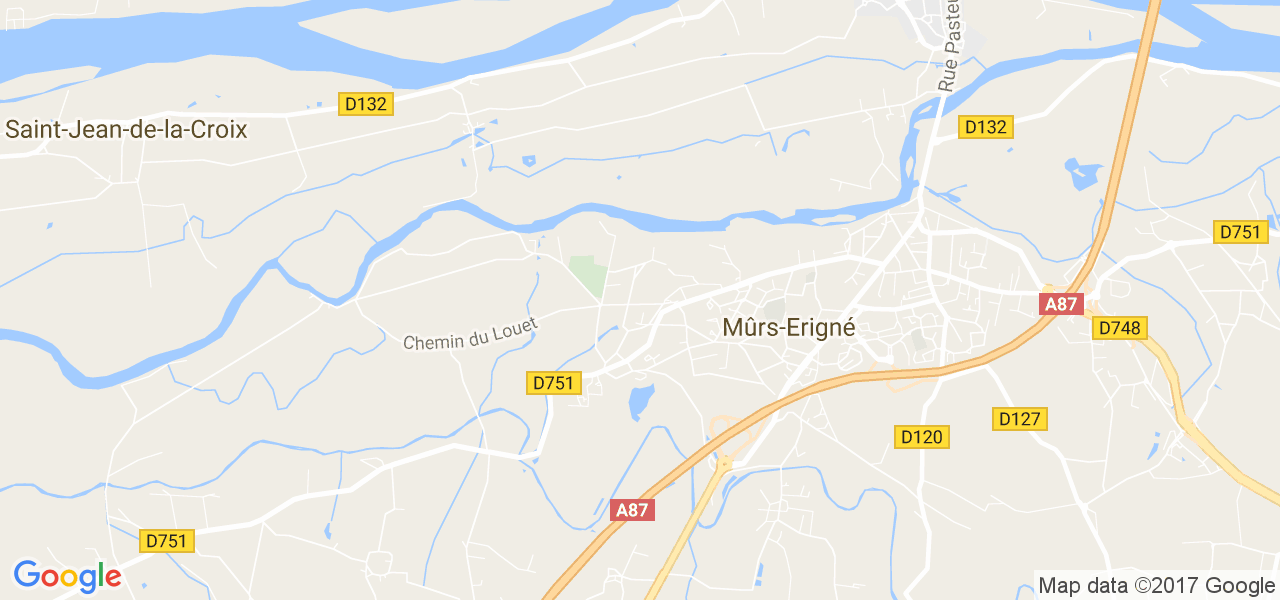 map de la ville de Mûrs-Erigné