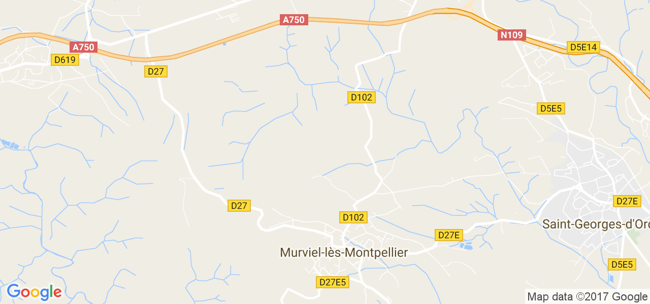 map de la ville de Murviel-lès-Montpellier