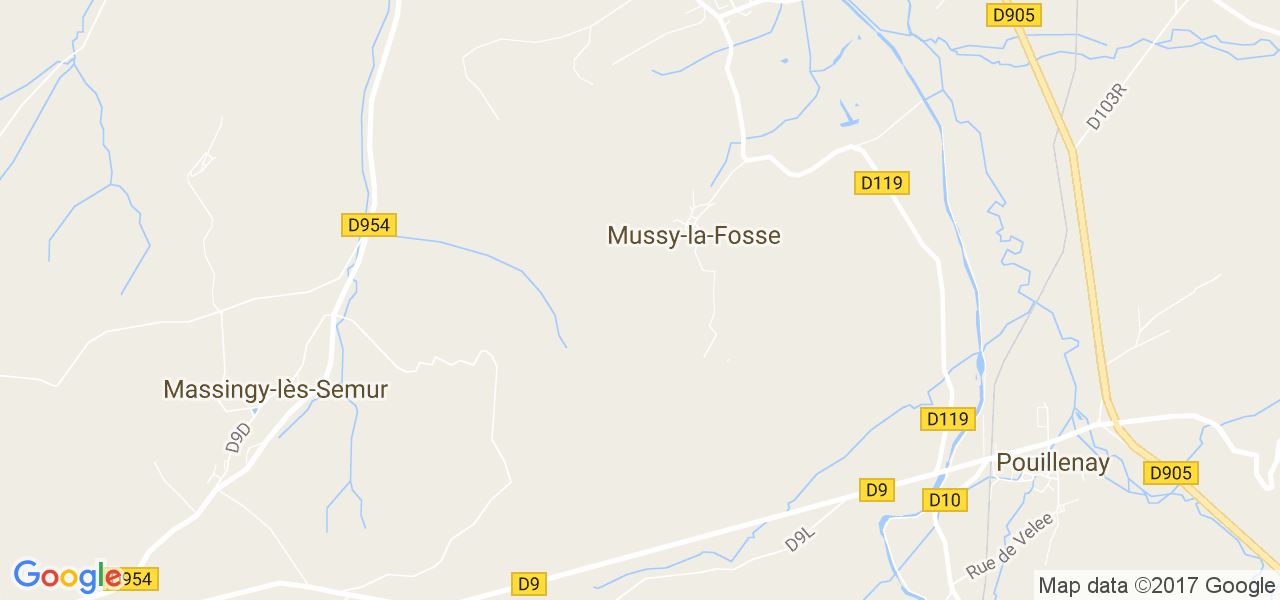 map de la ville de Mussy-la-Fosse