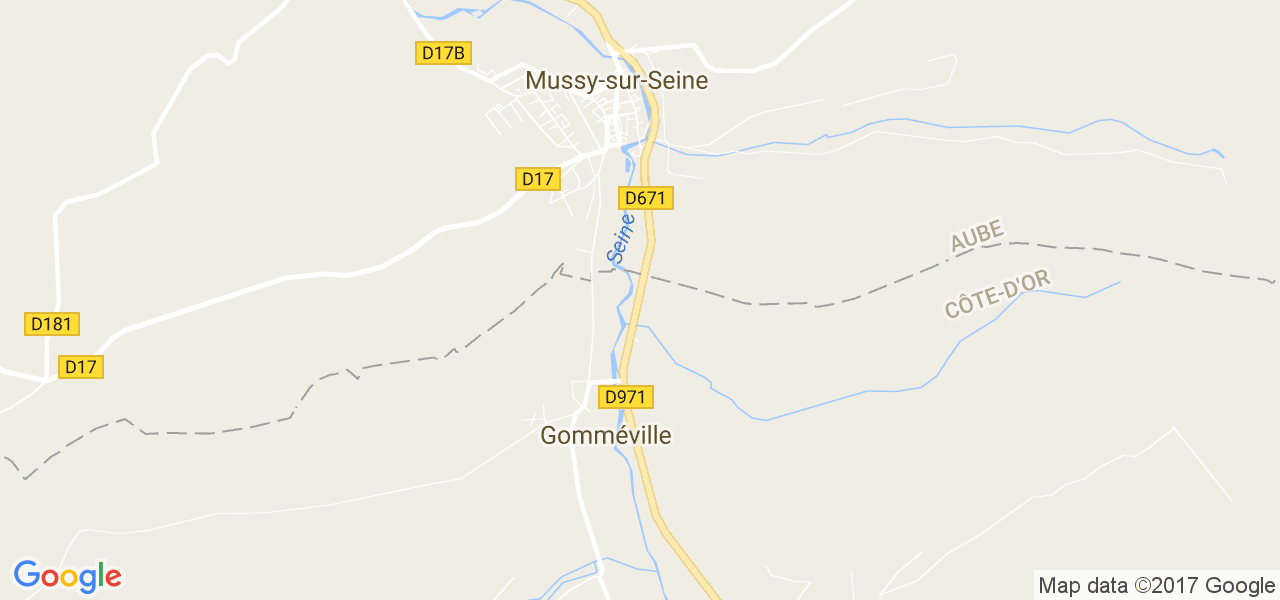 map de la ville de Mussy-sur-Seine