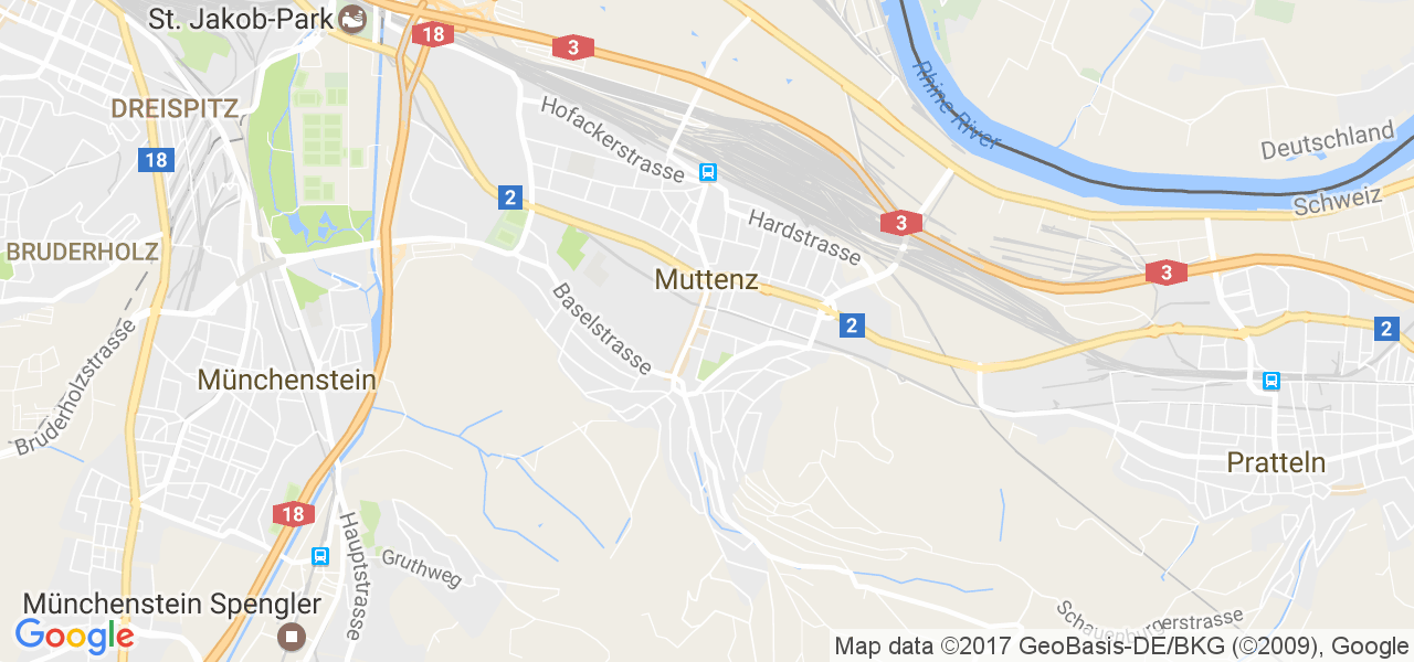 map de la ville de Muttenz