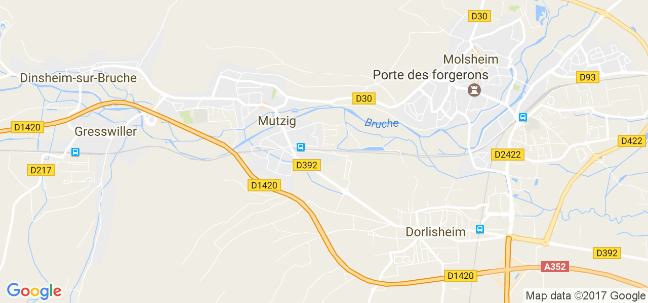 map de la ville de Mutzig