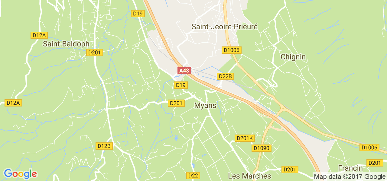 map de la ville de Myans