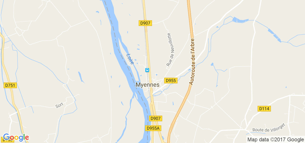 map de la ville de Myennes